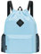 WANDF Drawstring Backpack Sports Gym Bag with Shoes Compartment, Water-Resistant String Backpack Cinch for Women Men(Light Blue,Large)