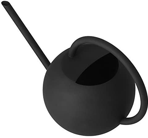 Edelstahl Gießkanne, Metall Long Spout Gießkanne Schwarz Lange Ausguss Bewässerungstopf Haushalt Pflanzengießkanne für Außen und Innenbereich (400ml)