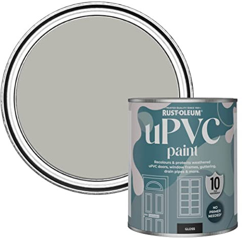 Rust-Oleum Grey uPVC Door and Window Paint In Gloss Finish - Grey Tree 750ml