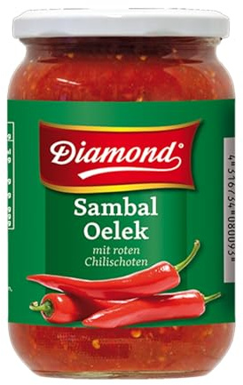 DIAMOND Sambal Oelek, Feurig scharfe Paste aus roten Chilischote, zum Verfeinern von Wok-Gerichten, Reispfannen & Bratnudeln - 1 x 740 g