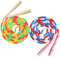 Fezog Lot de 2 cordes à sauter pour enfants et adultes, corde à sauter perlée pour fitness (jaune + rouge)