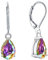 YL Damen Ohrhänger 925 Sterling Silber Regenbogen Zirkonia Weiß Ohrringe