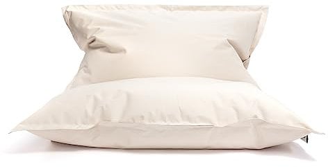 Ecopuf - Sitzkissen Sako für Kinder im Freien - Bodenkissen - Sitzsack für Kinderzimmer - Bodenmatratze aus wasserdichtem Stoff - Kissen S - 140 x 100 cm, Creme Nc18