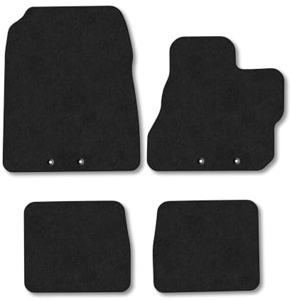 Fits Toyota iQ (2009-2015) Carpet Car Floor Mats | Tailored Fit Carpet Boot Liner non Slip Black Trim Full Coverage Compatible Accessory Protector Granulated Backing