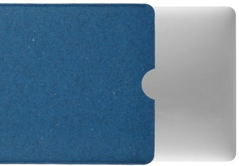 CoverKingz Filz Hülle für MacBook Pro 14 - Notebook Tasche handgefertigt aus Wollfilz - hochwertige Laptophülle aus 100% Schurwolle - Moderne Handmade Filzhülle Case Blau