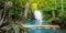 MIRRORANG 91x41cm Wasserfall Terrarium Hintergrund Tropischer Regenwald Aquarium Hintergrund Sonnenschein See Grüner Baum Reptil Lebensraum Hintergrund Vinyl