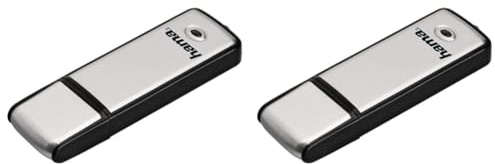 Hama 64GB USB-Stick USB 2.0 Datenstick (15 MB/s Datentransfer, inkl. LED-Funktionsanzeige, Speicherstick, Memory Stick mit Verschlusskappe, geeignet für Windows/MacBook) Silber (Packung mit 2)