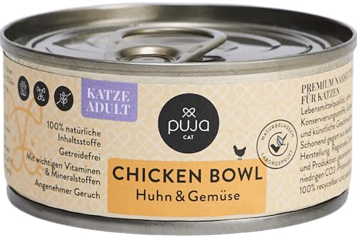 PUJA Premium Nassfutter für Hunde 100g, feine Chicken Bowl I Lebensmittelqualität, 100% natürlich & regional, ohne Konservierungsstoffe I Reich an Hähnchenfleisch
