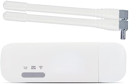 CENMEN E8372 4G USB WiFi Dongle E8372H-153 Router 4G Tarjeta SIM Router InaláMbrico 150Mbps Puerto de Antena Externa con 2 Antenas