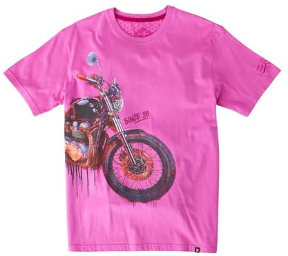 Joe Browns Men's Edgy Motorbike Graphic Short Sleeve Crew Neck T-Shirt, Pink, S