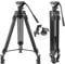 Trépied vidéo robuste de 183 cm avec tête fluide à 360°, trépied professionnel en aluminium compatible avec appareil photo reflex numérique Canon, Nikon, Sony, caméscope, télescope, bnoculaires