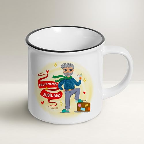 Scratch Lover , Mug Lover – Finalmente Jubilado (ESPAÑOL) – Taza Estilo Vintage, Idea de Regalo con sobre y Tarjeta de felicitación y Bolsa de Organza