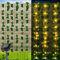 Solar Led String Lights Outdoor, Artificial Ivy Leaves Garland with 50 LEDs String Light, 16Ft Artificial Ivy Fake Vines Hanging Plant Decoration for Wedding, Party, Garden (Warm White 5m)