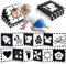 Black & White Stoff-Buch, Stoffbuch Baby, Kontrastbuch Schwarz Weiß Buch, kontrast spielzeug baby Grafiken Stoffbücher für Babys Kleinkinder ab 0+ Monaten Frühe Lernspielzeug