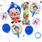 Clown Luftballon,Geburtstagsdeko Zirkus, Deko 1 Geburtstag, 1 jahr Geburtstagsdeko,Zirkus Folienballon Deko Clown Luftballons Set,für Karneval, Geburtstagsparty-Dekorationen