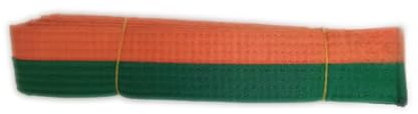 Pandiui23 Professioneller Taekwondo-Karate-Judo-Gürtel, doppelte Umwicklung, Kampfkunst, Streifen, Sportgürtel (1, Orange Grün, 2,2 m)