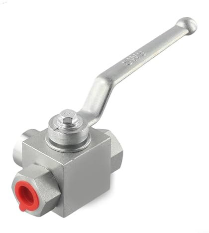 SUPAIDM Hydraulik-Kugelhahn, 7250 psi 3-Wege-Hochdruck-Hydraulik-Kugelhahn aus Kohlenstoffstahl mit Legierungsgriff, Hydraulik-Absperrventil für Wasseröl (NPT 3-8 Zoll)