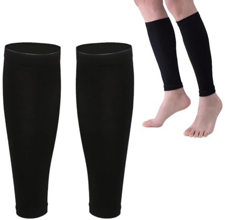 Tokaneit Manchon Compression Mollet,Compression Sports Calf Sleeves,Manchon de Compression Haute Élasticité,Bas de Contention Femme Homme,Manches à Compression de Crampe aux Jambes 1 Paire