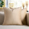 Cheekywares Kissenbezug 40 x 40 cm Beige Sofakissen Samt mit Weizenähren Textur Dekokissenbezug Herbst Winter Kissenbezüge Luxuriös Boho Deko für Sofa Schlafzimmer Wohnzimmer Balkon 2er Set
