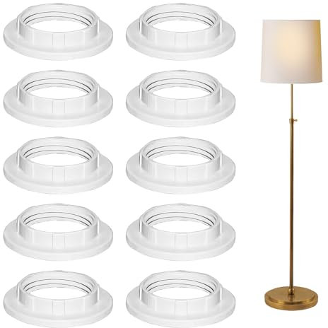Lamp Shade Reducer, 10pcs Adapter Rings E14 Screw Collar 28mm for Table & Ceiling Lamps - Plastic Screw Bulb Holder
