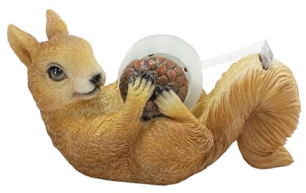 Eichhörnchen Klebebandabroller, Harz, 16 x 6,8 x 9,2 cm, 384 g, Tape Dispenser, Tischabroller, Klebebandspender, Abroller Klebeband, Tierdeko, Schreibwaren, Figur, Büro Deko