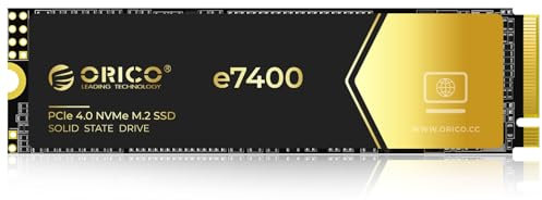 ORICO e7400 1TB NVMe SSD, PCIe Gen4 x 4 M.2 2280 SSD, Up to 7400MB/s, 3D Nand Flash, QLC Internal SSD, Compatible with PS5 and PC, for Gamers and Creators
