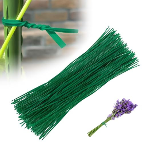 Pflanzen Befestigung Draht 200 Stück Pflanzenbinder Grün 1 mm Grüner Bindedraht 20 cm Floristik Draht Tomaten Befestigung für Pflanze, Blumen, Rebe, Garten, Bauernhof