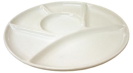 WH WORKING HOUSE PLATO SALSERA SALSA ENTREMESERO CERAMICA FONDUE 6 DIVISIONES BLANCO