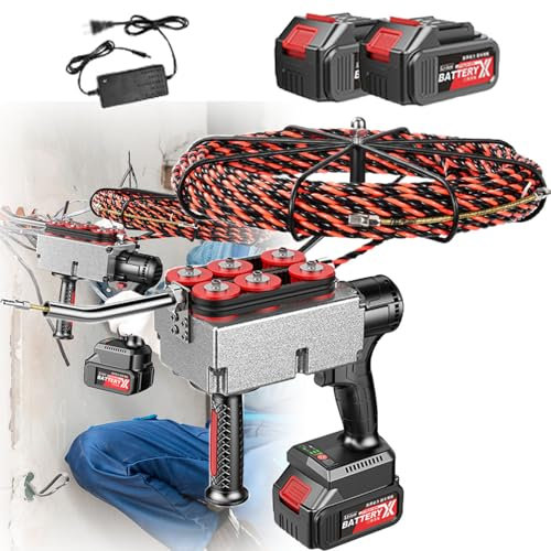 Guía pasacables Profesional, Batería De Litio Herramienta Automática De Electricista Dispositivo De Enhebrado De Cables Potente Motor Sin Escobillas De Alta Potencia Máquina De Enhebrado con Luces LED