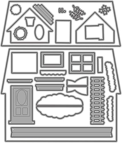 Silver House Stanzformen aus Metall, kreative Weihnachtsgruß-Schablone, Metallschablone, Schablone für DIY, Scrapbooking, Album, Papierkartenherstellung