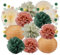 13 Stück Seidenpapier Pompons Papierlaternen Und Hängende Papier Girlande, Pompons Deko, Waldgrün Gartenparty Deko, Wiederverwendbare Geburtstagsdeko Für Hochzeit, Babyparty, Abschlussball, Geburtstag