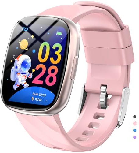 Alutoria Smartwatch Kinder, Kinder Telefonuhr Sport Fitness für Kinder, IP68 Wasserdicht, 100+ Sportmodi, Benachrichtigungen Nachrichten, Fitness-Tracker für Jungen Mädchen, Helles rosa
