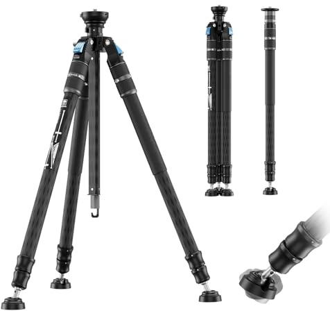 SIRUI SVS60 Carbon-Videostativ, Rapid-System, 164cm, modular für Reise. | Rapid-Höhenverstellung, 164cm, 8 kg Traglast, modular als Schulter- oder Einbeinstativ für Reise.