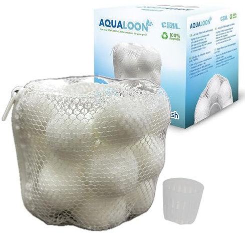 COIL Pool Blue Lot de 20 balles filtrantes pour Piscine - Filtre à Eau écologique réutilisable - Compatible avec Les filtres de Type VI et Type S1 - Réduit Les bactéries - 40 g (Blanc)