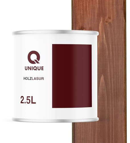 Q UNIQUE Holzlasur Seidenmatt 2,5L | Farbe: Braun | Holzschutz für außen & innen | UV-beständig & wetterfest | Für Zäune, Möbel, Terrassen, Holzfassaden