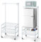Wonderjune 1 Pcs Portable Mini Fridge Organizer Shelf with Wheels Mini Fridge Storage Stand Shelving Microwave Stand for Dorm Room Studio Apartment Kitchen(White)