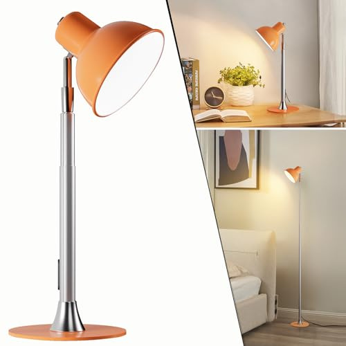 OOWOKS Lampe de table LED à intensité variable avec câble, lampe de table 2 en 1 pivotante à 150°, 3 températures de couleur, hauteur réglable (45 cm à 145 cm), lampe sur pied, matériau métallique,D