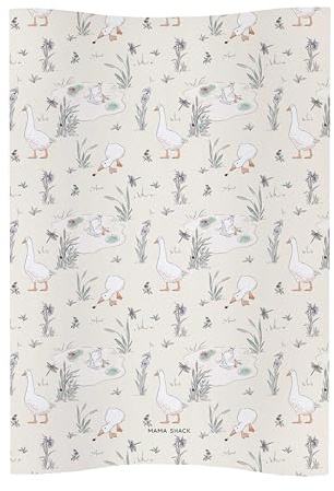 Anti Roll Changing Mat by Mama Shack - Baby Changing Mat with Wedge Design - Waterproof - Fits Most Baby Changing Tables - 67 x 44 cm (Goose & The Ladybird)