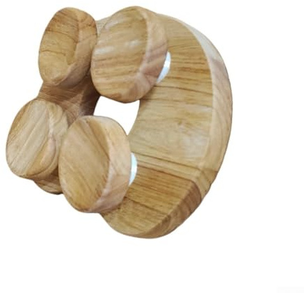 FACULX Saunakopfstütze aus Holz, mit drehbarem Scheiben-Design für verstellbare Nacken- und Kopfstütze, Sauna-Zubehör