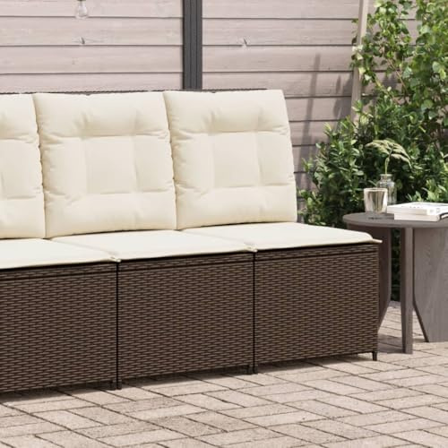 Runheo Gartensessel mit Liegefunktion, Braun Poly Rattan, verstellbar, 54x67x95 cm, UV-beständig, wetterfest, für Garten, Terrasse, Balkon