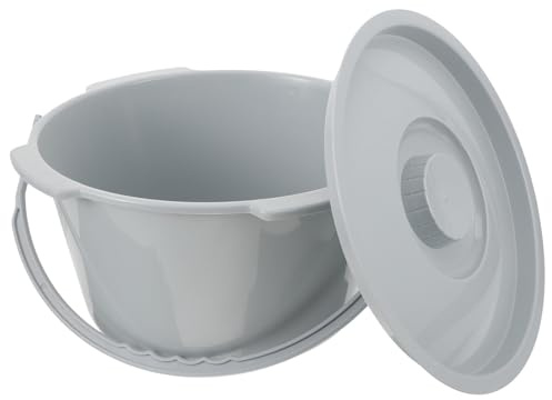 Toilettes Portables en Plastique avec Couvercle, Seau pour Adultes | Surface Lisse, Base Plate Stable, Léger et Anti-basculement, pour Personnes Âgées et Femmes Enceintes