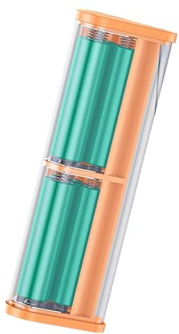 Tuidzljd Battery Storage Box Transparent 6x18650 Power Bank Case 22.5W Fast Charging LED USB Type-C Port Orange