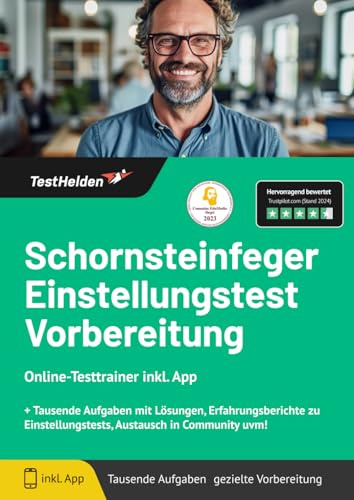 Schornsteinfeger Einstellungstest Vorbereitung: Online-Testtrainer inkl. App + Tausende Aufgaben mit Lösungen, Erfahrungsberichte zu Einstellungstests, Austausch in Community uvm!