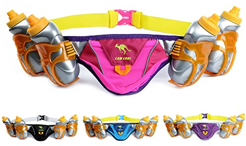 247 Viz Running Hydration Belt - Running Fanny Pack with Water Bottle Holder-Adjustable Running Belt with Water Bottle Holder And Pouch - Water Bottles and Runners Reflective Gear for High Visibility