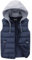 YOUTHUP Homme Veste sans Manches Doudoune Matelassé Couleur Légère Gilet à Capuche Manteaux épais en Hiver, Bleu, XS