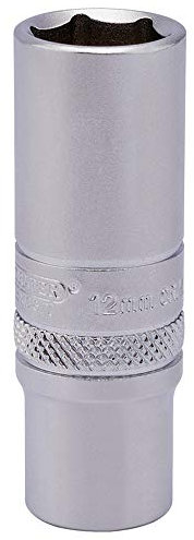 Draper 82142 1/4 Inch Square Drive 6 Point Metric Deep Socket, 12mm