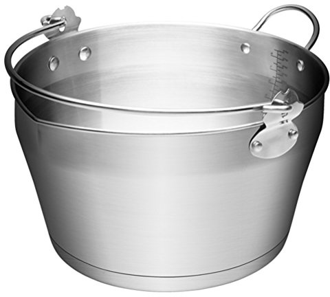 Bellacuisine 18-10 Stainless Steel Round Maslin Pan Jam Pot Fruit Jar Boiling Soup Pouring Spout Triple Capsulated Bottom Induction Available in Dedicated Box (9L/304oz/2.4gal)