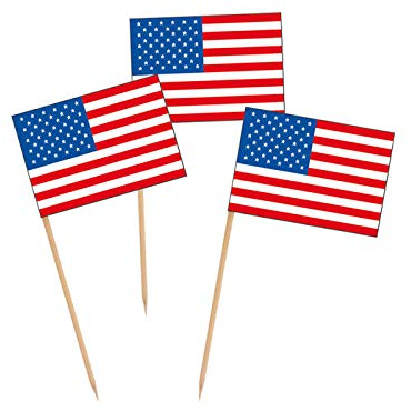 PARTY DISCOUNT Party-Picker USA, 5 cm, 50 Stück