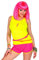 shoperama 80er Jahre Damen Neon Hotpants Leuchtend 80`s UV-Licht Shorts Kostüm-Zubehör, Farbe:Pink