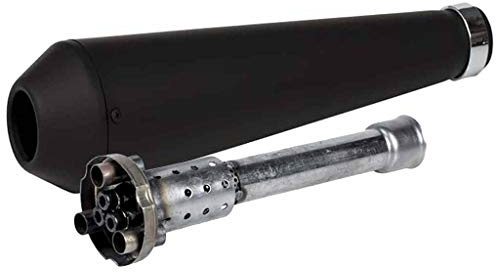 Auspuff Megaton universal, schwarz matt mit DB Killer, motorrad cafe racer, custom